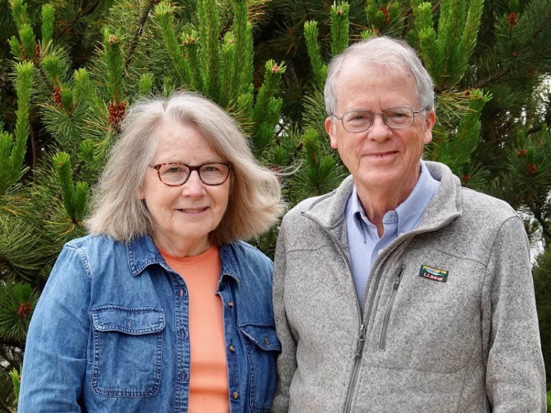Lois Seed (left) and Dr. Daniel Gibbs in July 2023. Gibbs found out in 2012 that he had Alzheimer's disease. Seed has taken on more responsibilities in recent years as the condition has progressed. (Photo courtesy of Dr. Daniel Gibbs)