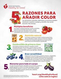 5 reasons to add color infographic in Spanish