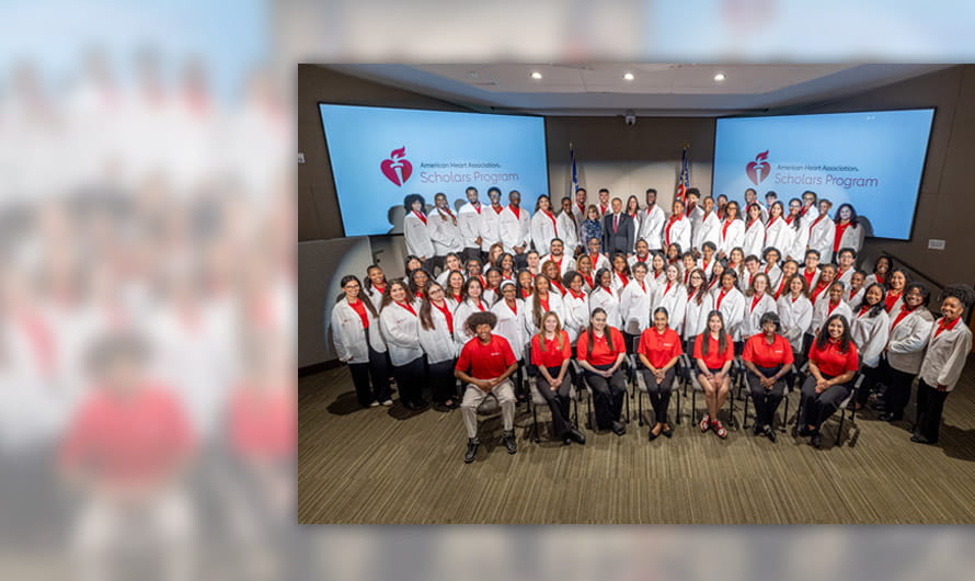 Tiered group photo of American Heart Association Scholars at the program's symposium