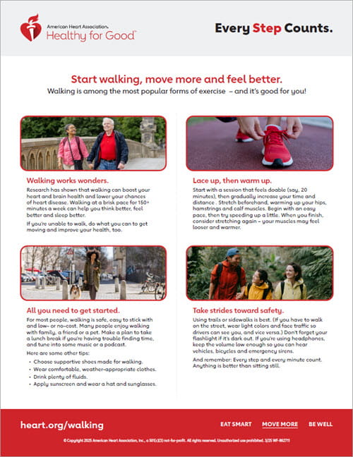 Every step counts: Start walking, move more and feel better infographic