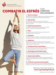 Fight stress with healthy habits infographic in Spanish