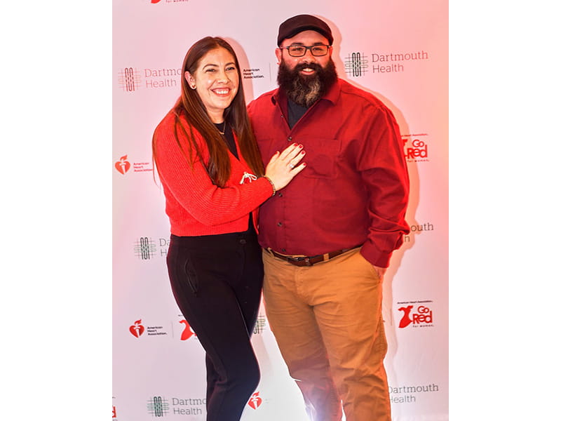 Kayla and John Messana at a Go Red for Women luncheon in Concord, NH, in 2025