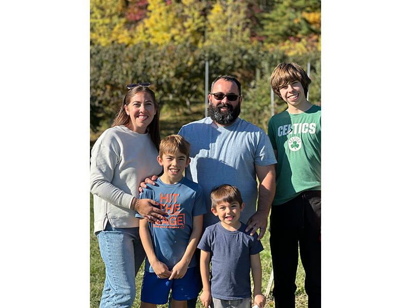 Kayla and John Messana with their sons, from left, Tanner, Cayden and Landon