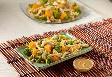 Thai Chicken Broccoli Salad with Peanut Dressing