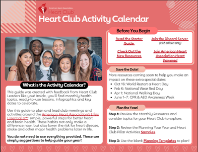 Heart Club Activity Calendar Icon